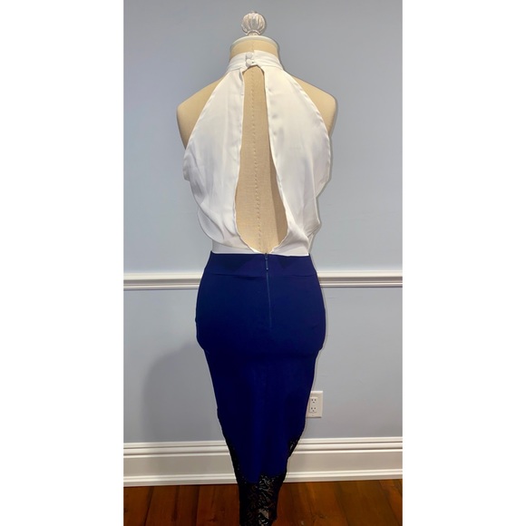 Vesper High Neck Contrast Bodycon Dress - Picture 3 of 12